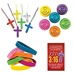 145 Piece Religious Christian Theme Party Favors Gift Bundle Set for Kids