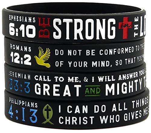 Ezekiel Gift Co. Power of Faith Bible Verse Wristbands - Christian Religious Jewelry Gifts