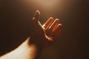 God's Creation hand raised to worship