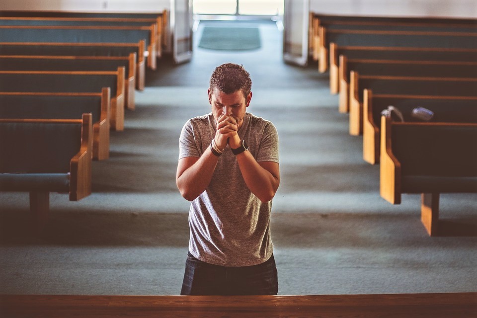 a man praying