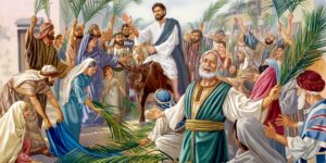 palm branch displayed on Jesus' triumphal entry