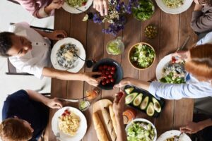 people sharing meal together