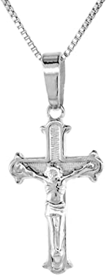 Silver Crucifix Necklace, Crucifix, Religious Jewelry