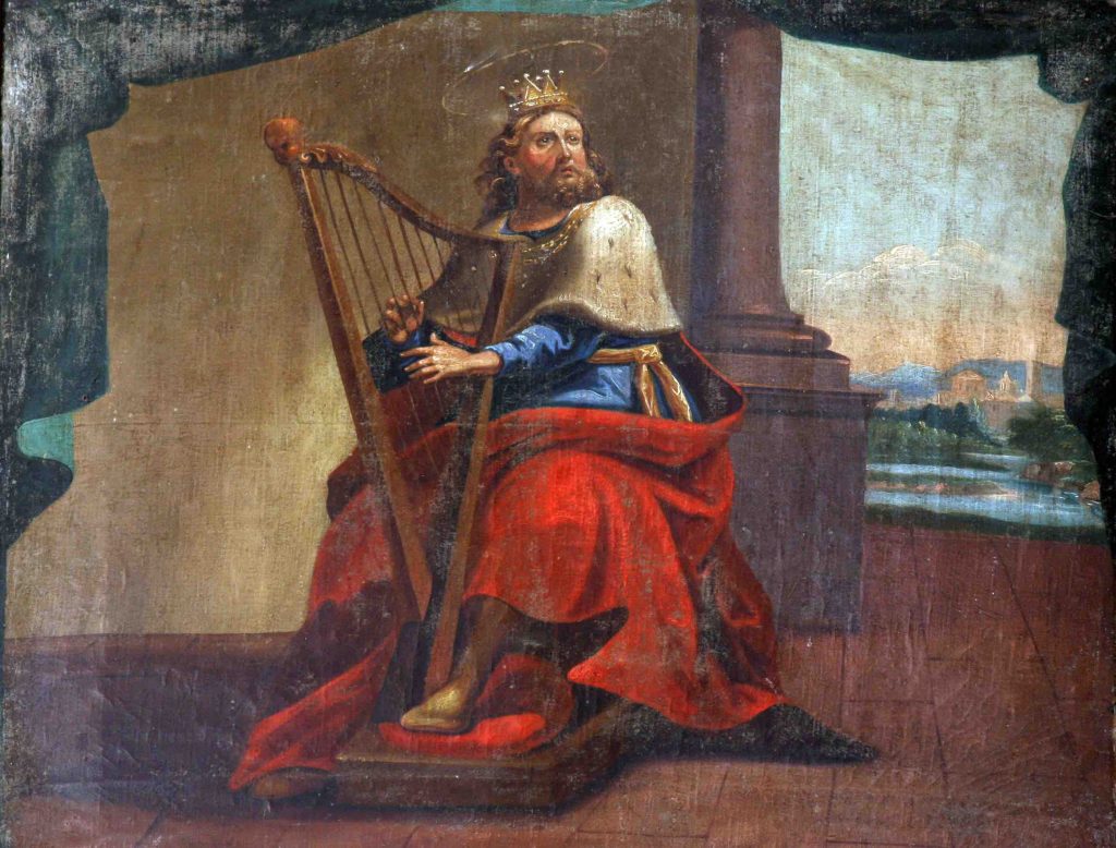 king david playing the harp