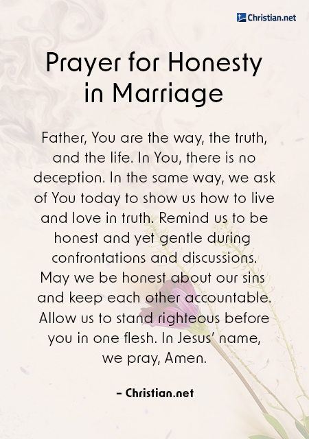 prayer for honesty in marriage