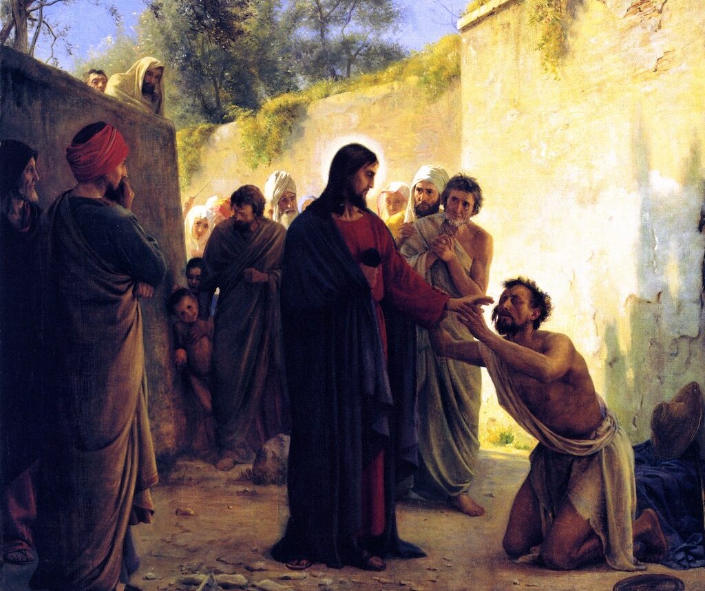 Jesus performing healing miracles