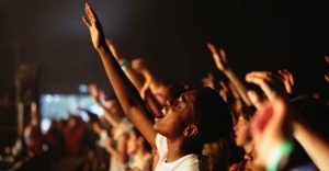 crowd worshiping God