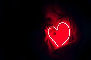 heart-shaped neon light