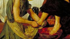 Jesus washing the feet of disciples