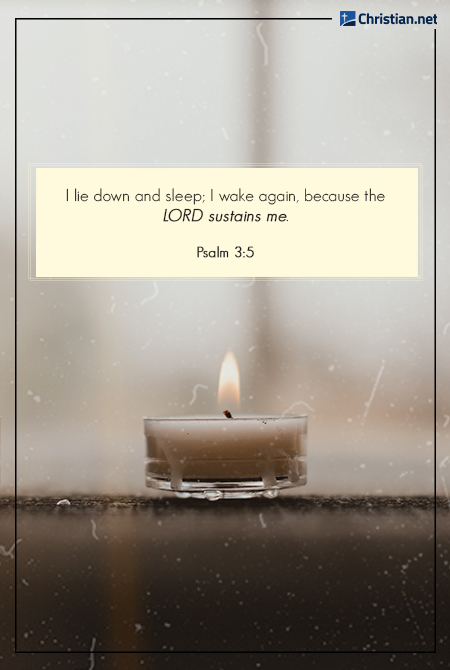 close up photo of a small white candle on a windowsill, bible verses about sleep and rest