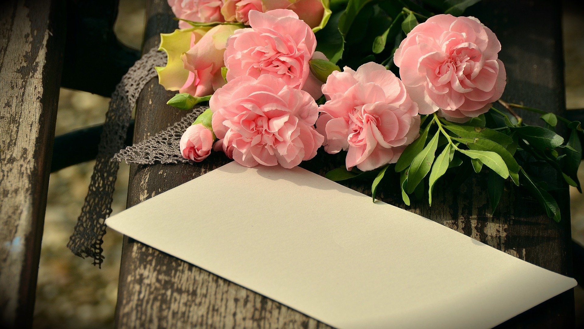 greeting envelope, bouquet