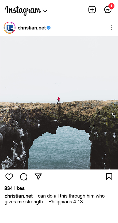 person crossing over ocean, bible verses for instagram