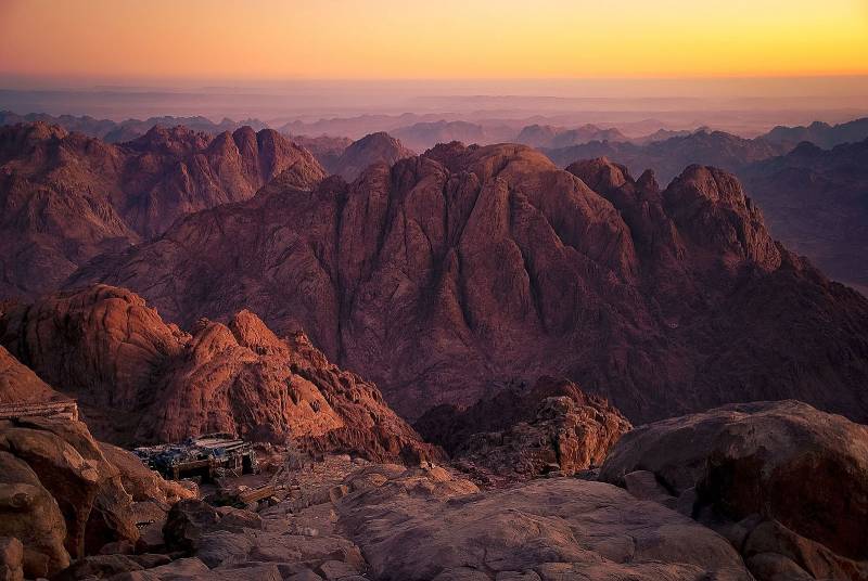 photo of mount sinai during sunset, mountains in the bible