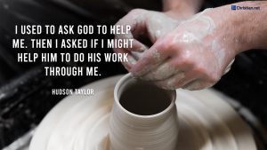 photo of hands working on pottery ceramics, labor day prayer