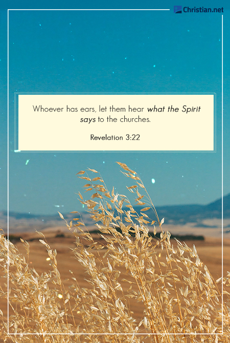 photo of golden wheat against a blue sky, horizon of mountains in the background, bible verses about hearing god