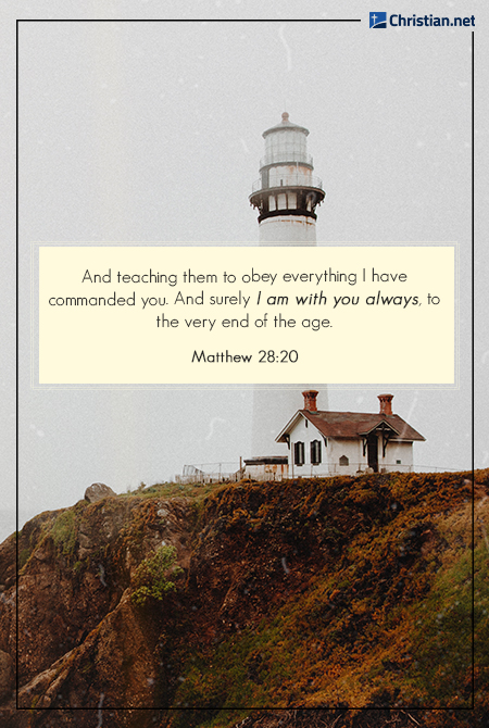 photo of a lighthouse on top of a grassy hill, bible verses about loneliness