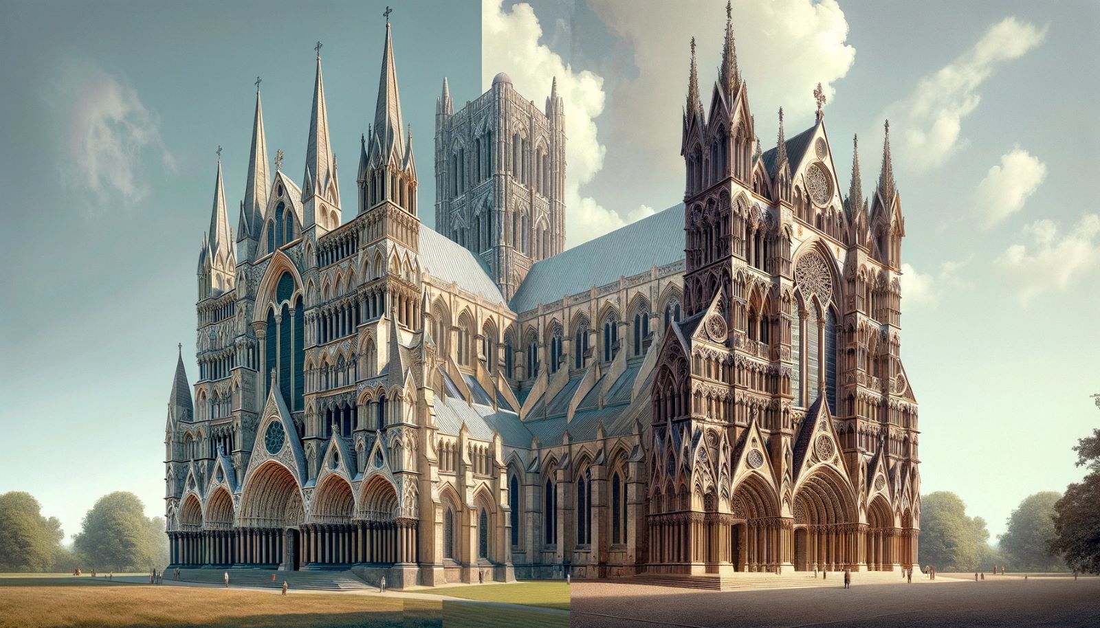 How Does Salisbury Cathedral Differ From Most Of The French Gothic Cathedrals