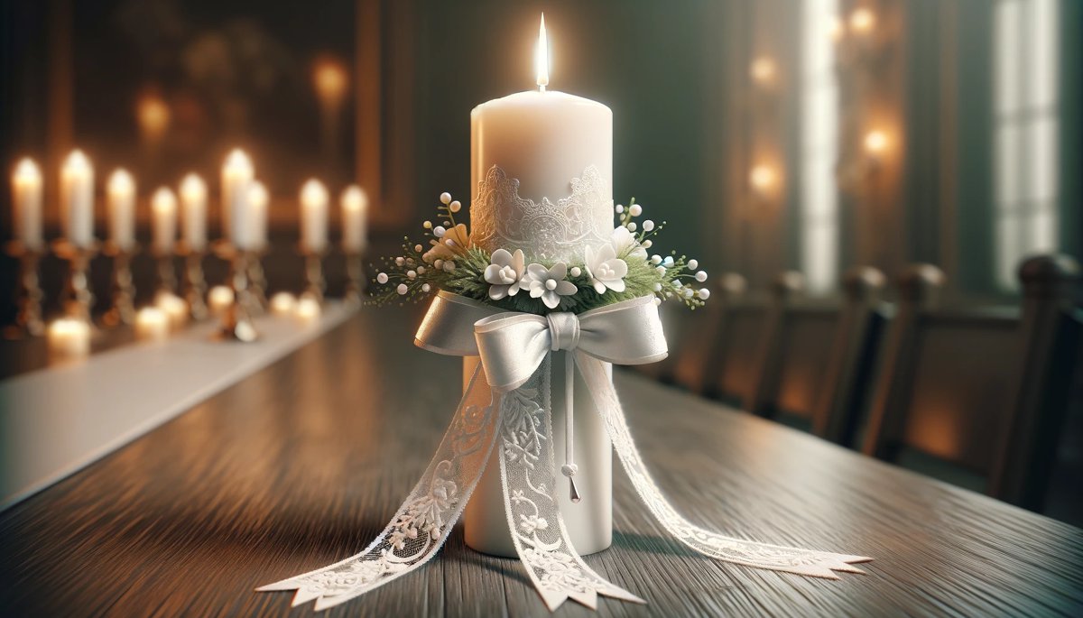 How To Decorate Long First Communion Candles For Table