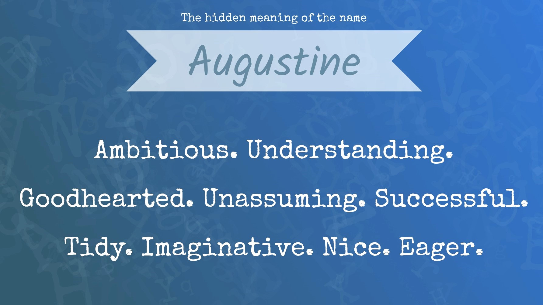 What Does The Name Augustine Mean